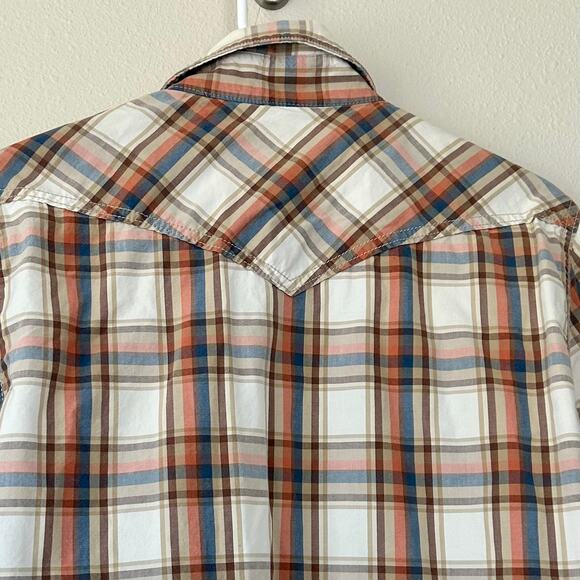 Vintage Hollister plaid pearl snap Y2K button up western cowboy style pockets M - Picture 11 of 15